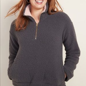 NWT Old Navy Plush Sherpa 1/4 zip pull over